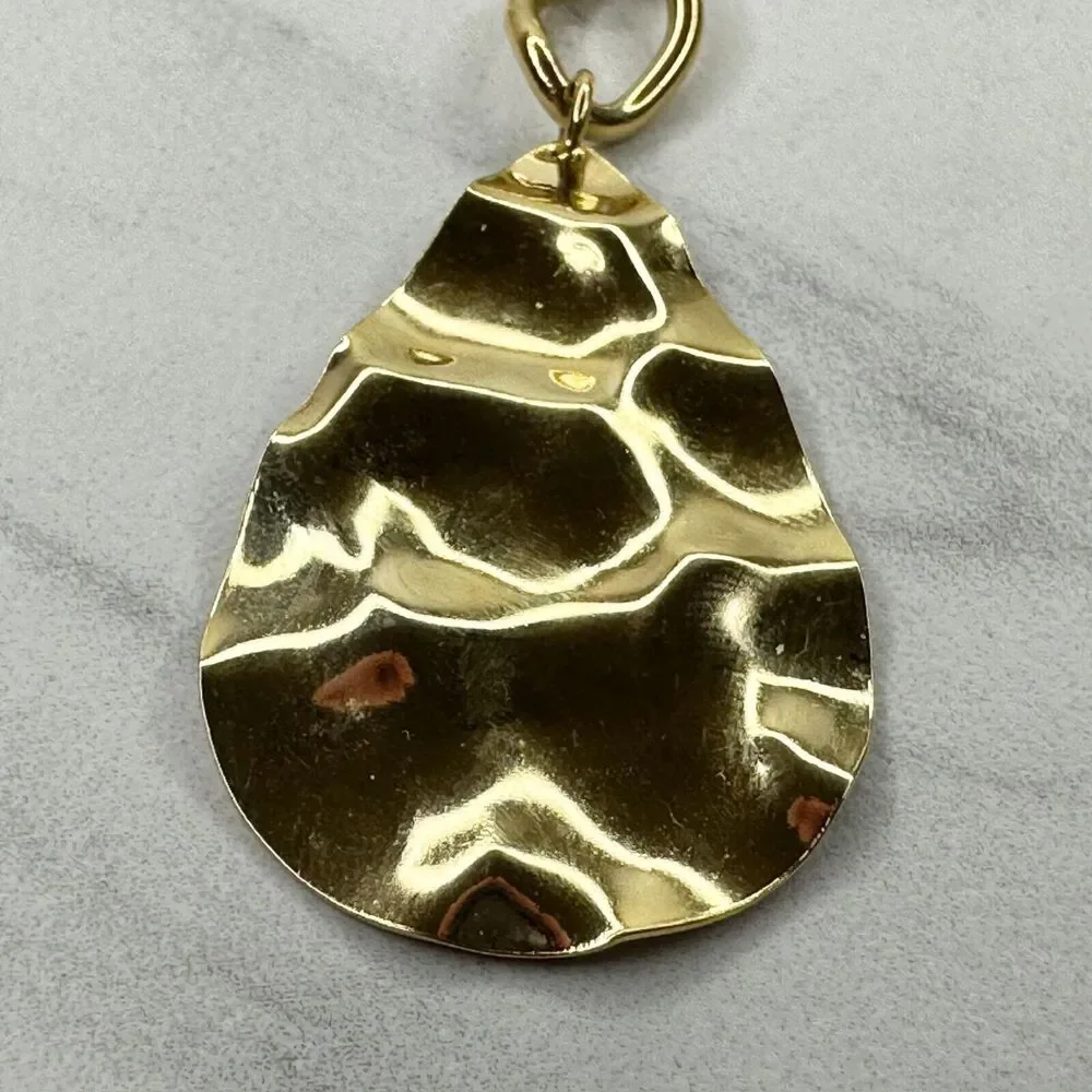 Gold Tone Chain Link Belt Teardrop Charm Festival Y2K Extra Small/Small (XS/S) ✨